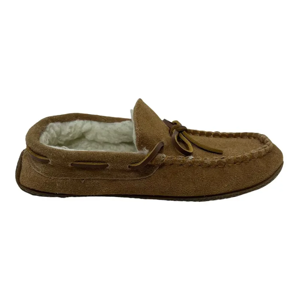 Vineyard Vines Boy's Slippers Moccasins Chestnut Lined Suede Leather‎ Slip-On 6M